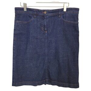Eileen Fisher Denim Jean Skirt Women's Size 10 Stretch Casual Capsule Wardrobe